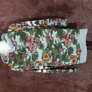 Eye Candy Flowers and Camo Hooded Top